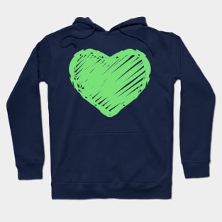 Pastel Green Heart Chalkboard Doodle Hoodie